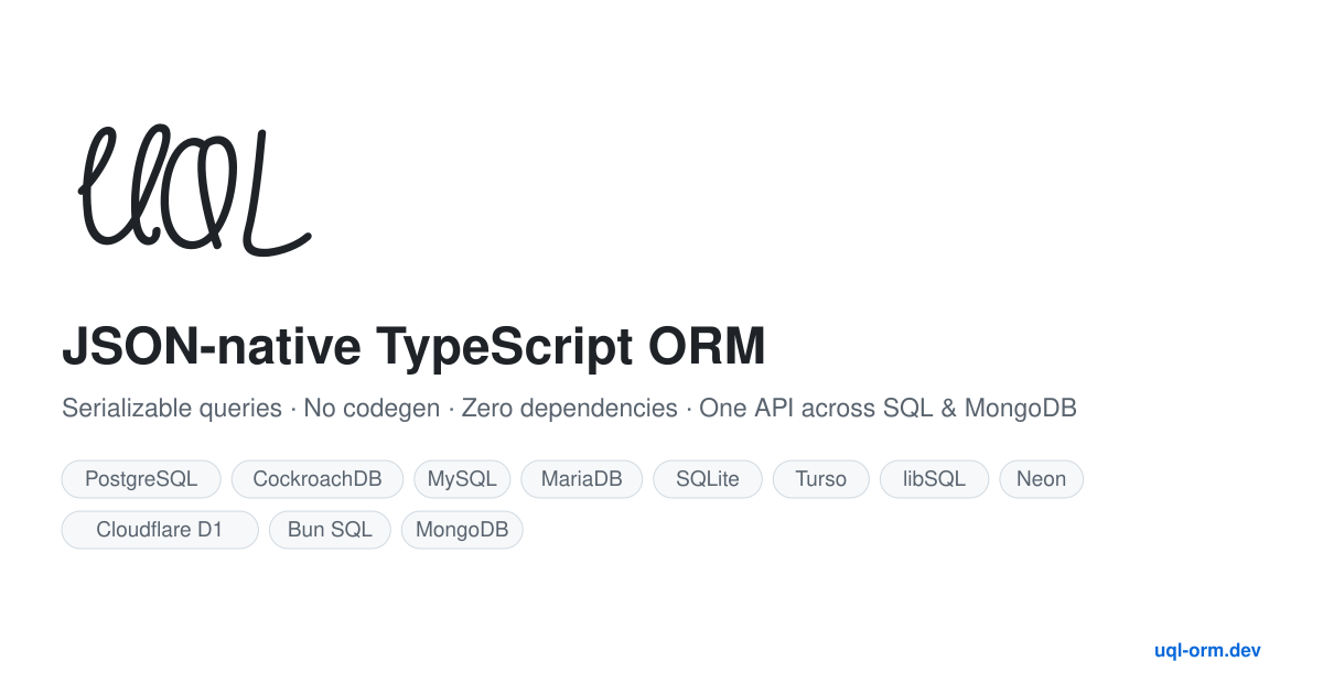 The smartest TypeScript ORM | UQL